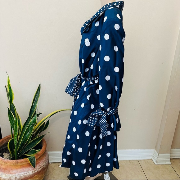 Beautiful Navy Polka Dot dress by Tally Taylor Sz 24W - Picture 9 of 11